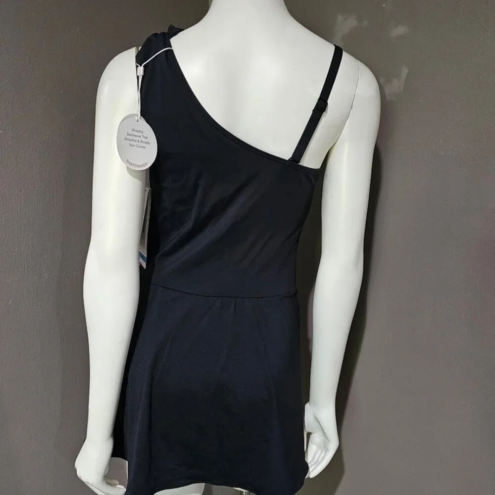 Coco Reef Rosaline One-Shoulder Tummy-Control Sarong Swim Dress - Picture 4 of 13